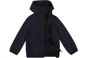 CASELAND Boys Rain Jacket Hooded Kids Water-resistant Raincoat Casual Lightweight Breathable Windbreaker Outwear