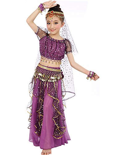 Astage GilrsGirls Belly Dance Carnival Dancing Dress Purple S