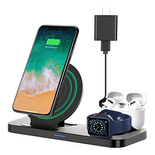 Wireless Charging Dock, Earteana 3in1 QiCertified Charging Station for Apple Watch SE/6/5/4/3