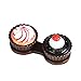 Lookatool Cute Cartoon Cake Cream Shape Contact Lens Case Box Set Holder (Coffee)