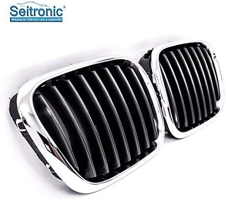 Seitronic® Kidney Radiator Grill/Front Grill in Chrome/Black Sport Made of High Quality ABS – .
