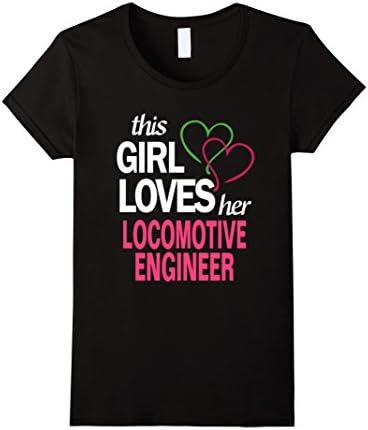 Women's This Girl Loves Her Locomotive Engineer - Engineer T-Shirt Medium Black