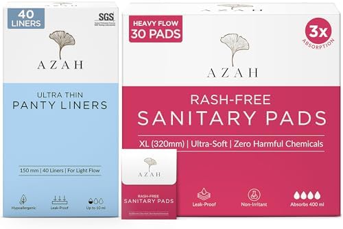 Azah Rash free Sanitary pads + Ultra soft panty liners | Sanitary combo ...