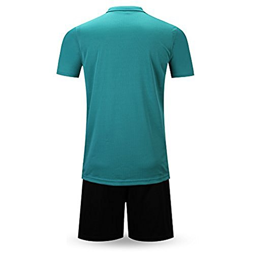 Shinestone Men's Soccer Short Sleeves Referee Jersey Referee Short Shirt (0120-Dark Green, Medium)