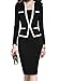 MUSHARE Women's Colorblock Wear to Work Business Party Bodycon One-Piece Dress (Black+White, Medium)