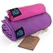 9th WAVE YuccaTowl Microfiber Premium Towels Set of 2 (XL Purple, M Fuchsia) - Best for Travel, Gym, Swimming, Camping, Beach or Bath. Gift idea for Travelers, Women or Men.