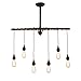 UNITARY Farmhouse Pendant Lights Kitchen Island, Dining Room Light Fixture, Rustic Kitchen Light Fixtures with 6 E26 Bulb Sockets, Black Metal Chandelier, Ceiling Pendant Light Fixtures