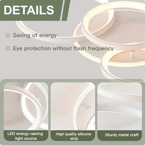 LED Ceiling Light Dimmable 3000K-6000K, LED Chandelier 75W 86 x 60 cm | living room chandelier, LED ceiling light, dimmable chandelier for living room bedroom dining room