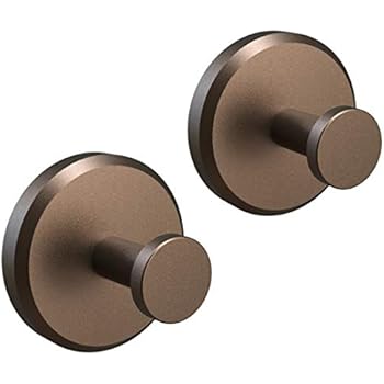 HOME SO Bathroom Hook with Suction Cup Holder - Removable Shower & Kitchen Bronze Hooks Hanger for Towel, Bath Robe, Coat, Loofah (2-Pack)