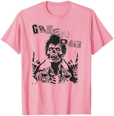 Amazon.com: Green Day Billie Joe Zombie T-Shirt, Pink, X-Large