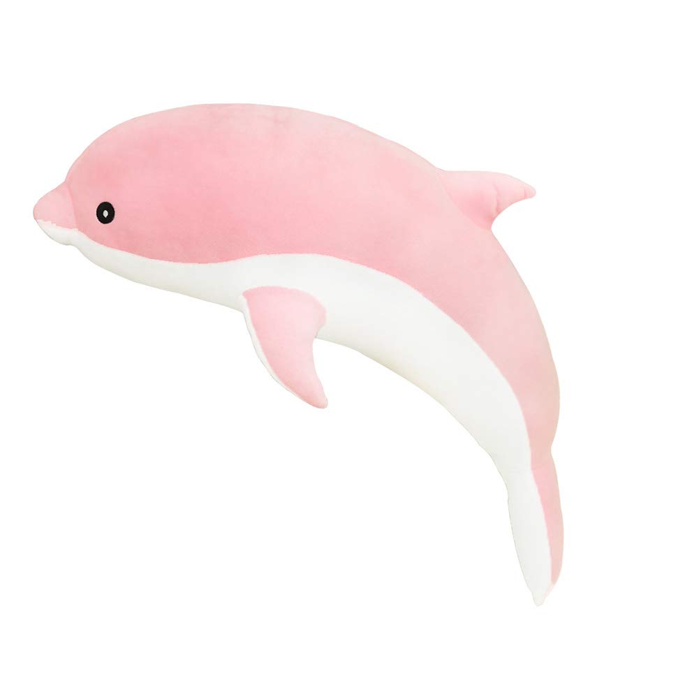 LICHENGTAI Dolphins Plush Toy Large Marine Life Plush Toy, 50cm Large Sea Animal Dolphin Doll Ocean Animal Cuddly Stuffed Nature Toy Kids Gift Bedroom Decor Nap Pillow Cushion, Pink