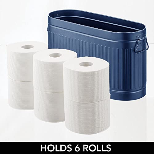 mDesign Large Steel Free Standing Toilet Paper Organizer, 6Roll Tissue