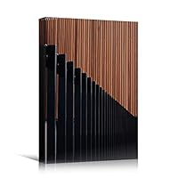 Canvas Wall Art Wooden Panel Buildings Abstract Architecture & Maps Building Chic Home Office Photography - 12x18 inches