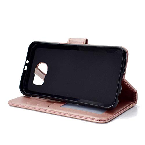 Case Galaxy S6, Bear Village PU Leather Embossed Design Case with Card Holder and ID Slot, Wallet Flip Stand Cover for Samsung Galaxy S6 (#1 Rose Gold) - Thumbnail 6