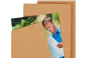 Lot de 100 blocs d'aggloméré de 12,7 x 17,8 cm – 22 pt d'épaisseur (point) en carton kraft marron léger pour scrapbooking et 