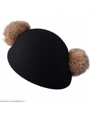 Women's Wool Bucket Hat Felt Cloche Hats Furry Beret Hats Winter Knit Cashmere Hats