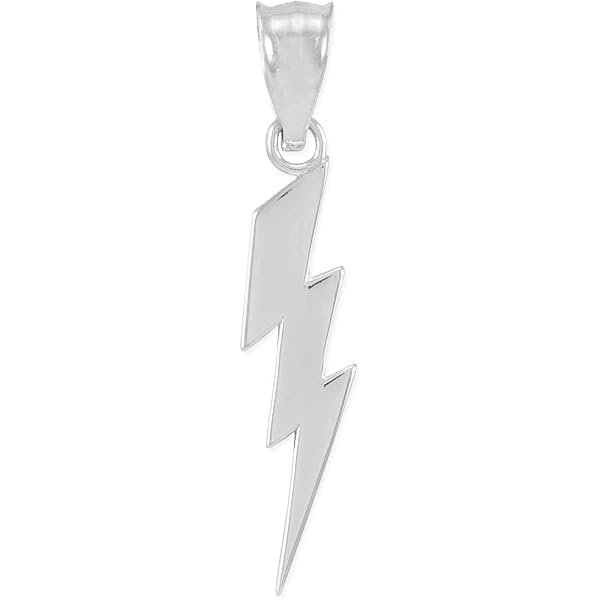 14k Rose Gold Lightning Bolt Pendant – Handmade Polished Charm Necklace - View #3