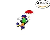Jiminy Cricket 4 Stickers 4x4 Inches Car Bumper Window Sticker Decal