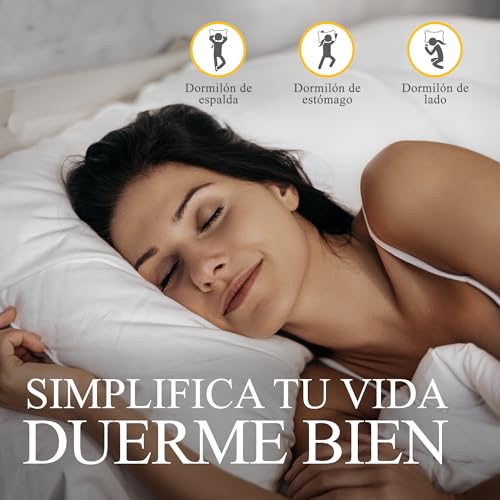 Orange Wave Feather Pillow 40 x 80 cm – Luxury Cushion 40 x 80 cm with Natural Down and Feathers, Soft and Ergonomic Comfort for Pleasant Nights, RDS Certified and Oeko-Tex Certified