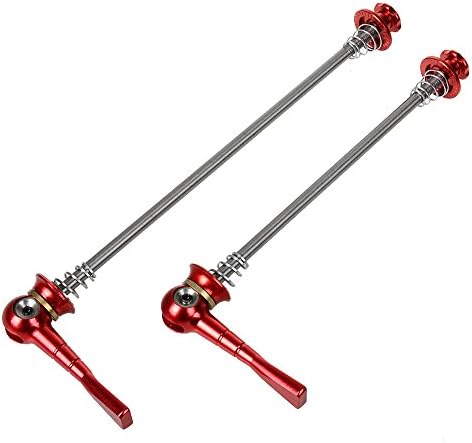 Valorcielo Bike Wheel Skewers CNC Titanium Quick Release QR for MTB Road Bike (Red)