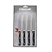 Farberware Stamped Triple Rivet High Carbon Stainless Steel Steak Knife Set, 4-Piece, Black