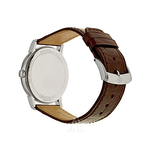 Baume-et-Mercier-Classima-Leder-Mercier-Silber-Damen-Baume-Braun-Uhr-Zifferblatt-und