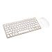 Jelly Comb [Whisper-quiet] 2.4G Ultra Slim Portable Wireless Keyboard and Mouse Combo for Desktop, Windows 7 / 8 / XP / Vista - Gold