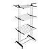 RichStar 3-Tier Clothes Drying Rack with Heavy Duty Wheels, 24 Stainless Steel Hanging Rods, Perfect for Your Laundry Room and Outdoor Laundry