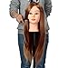 Hairdressing Training Head, LuckyFine 18'' Brown Hair Super Long Golden Hair Mannequin Head - Practice Training Doll Heads Cosmetology - Hair Styling Mannequins Heads with Clamp