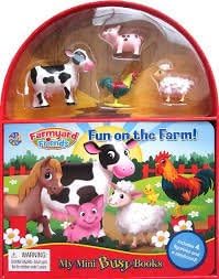 Farmyard Friends Fun on The Farm My Mini Busy Book~ 4 Farm Animal Figures and a Playboard. Fun Gift For Christmas, Hanukkah or Any Holiday
