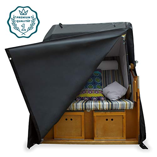 GreenEcho® Strandkorb Schutzhülle L - 135cm Breit - mit Belüftungsöffnungen, Wasserdicht, Winddicht,Reißfest 600d Oxford… – Bild 2