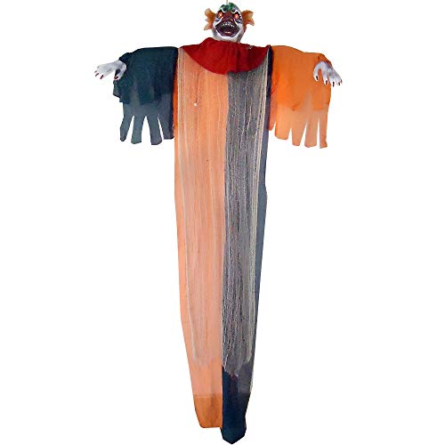 Light Up Talking Hanging Scary Clown, Halloween Props, 6' W x 9' H, by Pitini Enterprises