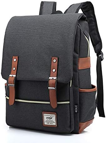 Vintage Laptop Backpack for Women Men, Unisex Casual Daypacks, College Backpack With USB Charging Port