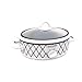 Crock-Pot Casserole Crock Mini Oval Slow Cooker, 2.5-Quart, Blue White/ Trellis