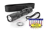 Combo: PowerTac E5 LED Flashlight with CREE XM-L LED 950 Lumens + 4 Tenergy CR123A Batteries