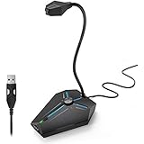 Computer Microphone, CMTECK G006Plus USB Desktop Condenser PC Laptop Mic, Volume Knob, Mute Button with LED Indicators, Compatible with Windows/Mac (Black with Knob)