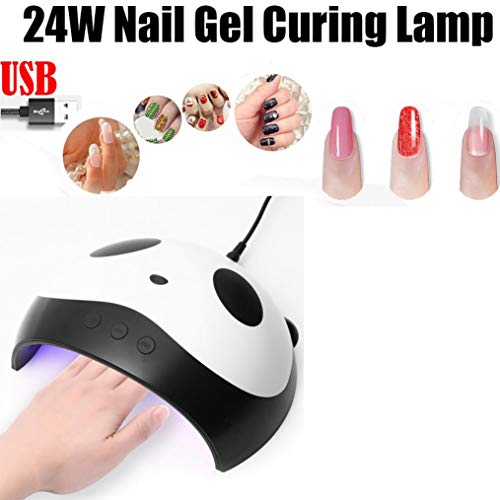 Makeupstore Nail Dryers for Gel and Regular Polish, Panda 24W LED UV Nail Lamp with 3 Timer Setting White