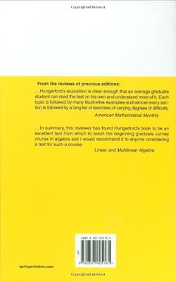 Algebra (Graduate Texts in Mathematics) (v. 73)