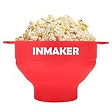 INMAKER Microwave Popcorn Popper with E-recipe, Air Popcorn Maker for Home, BPA Free Popcorn Bowl with Handles, Air Popper Machines