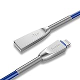 iPhone Cable, IMKEY Apple Certified 5 Feet Zinc-Alloy Spring Lightning to USB Cable For iPhone 6S / 6 Plus, iPhone SE, iPhone 5S 5C 5, iPad, iPod - (Blue)