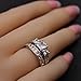 Sterling Silver Three Stone CZ Princess Cut Women's Wedding Engagement Bridal Ring Set