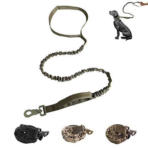 bobipaw Military Dog Leash Tactical, Bungee Dog Leash with 2 Safety Control Handles, Service Dog