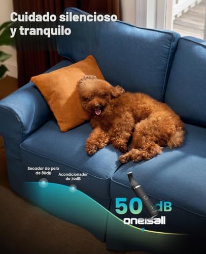 Cortapelos para perros bajo nivel de ruido para recortar el pelo de perro alrededor de las patas, los ojos, las orejas, la cara y el rump (Negro)