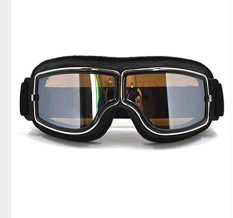 Amazon 新しいハーレースタイルオートバイメガネパイロットバイクゴーグル革レトロジェットヘルメットアイウェア Model 3 ゴーグル 車 バイク