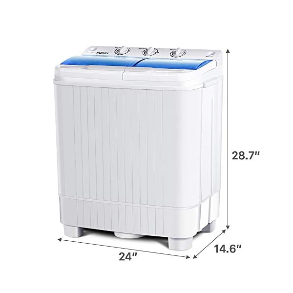 KUPPET Portable Washing Machine, 17lbs Compact Twin Tub Washer and Spin