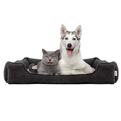 Love's cabin Medium Dog Bed, XXL Grey Rectangle Pet Bed for Medium Dogs & Cats Pet Bedding, Padded Cushion, Anti-Slip & Water-Resistant Bottom, Washable Super Soft & Durable Pet Supplies