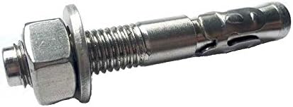 Amber Sporting Goods Stainless Steel Expansion Mountaineering Rock Climbing Anchor Bolt (Set of 3), 10mm
