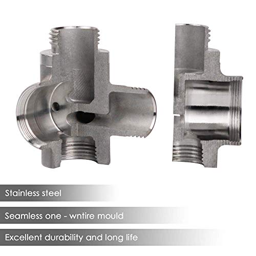 Stainless Steel Shower Arm Diverter Valve for Hand Held Showerhead and Fixed Spray Head,G 1/2 3-Way Bathroom Universal Shower System Replacement Part(Matte Black)