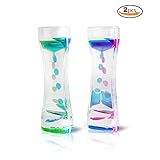 Teenitor 2 PCS Liquid Motion Timer Bubbler, Desk Sensory Toy Timer Floating Marine Life Animals for Play, Fidgeting, Captivating Distraction