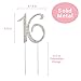 16 Cake Topper - Premium Silver Metal - Sweet 16 Birthday Party Sparkly Rhinestone Decoration Makes a Great Centerpiece - Now Protected in a Box